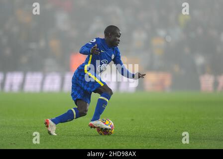 Wolverhampton, Großbritannien. 19th Dez 2021. Ngolo Kante von Chelsea während des Premier League-Spiels zwischen Wolverhampton Wanderers und Chelsea in Molineux, Wolverhampton, England am 19. Dezember 2021. Foto von Andy Rowland. Quelle: Prime Media Images/Alamy Live News Stockfoto