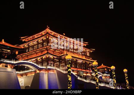 Tang Paradise Park bei Nacht in Xi'an Stockfoto