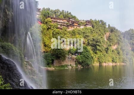 Wasserfall in der Stadt Furong Zhen, Provinz Hunan, China Stockfoto