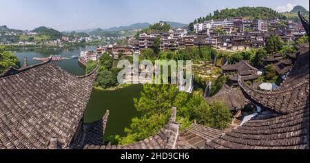 Wasserfall in der Stadt Furong Zhen, Provinz Hunan, China Stockfoto