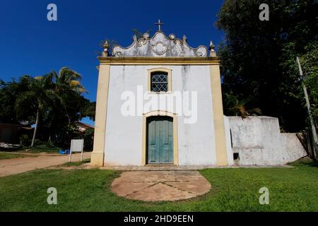 Porto Seguro, Bahia, Brasilien - 18. Juli 2021: Kirche der Barmherzigkeit und Museum der heiligen Kunst im historischen Zentrum von Porto Seguro, Bahia Stockfoto