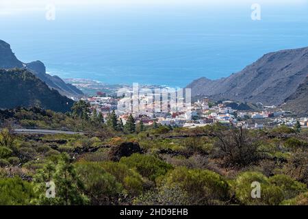Die Stadt Puerto de Santiago auf der Kanarischen Insel Teneriffa Stockfoto