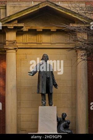 Henry ward Beecher Skulptur Denkmal in der Plymouth Church Brooklyn Heights NYC Stockfoto