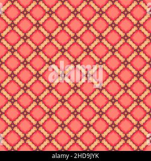 Rote und gelbe Pastellfarben nahtlose Musterstruktur und Vorlage. Mehrfarbig. Farbenfrohe ornamentale Grafik-Dessin. Farbige Mosaikornamente. Vektor Stock Vektor