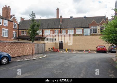 Der Parkplatz, auf dem die Überreste von König Richard III. 2012 in Leicester, Leicestershire, Großbritannien, gefunden wurden (siehe Anmerkungen). Stockfoto