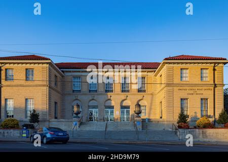 Paris Texas, 22 2021. DEZEMBER - Nachmittagssicht der historischen ersten Vereinigten Methodistischen Kirche Stockfoto