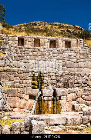 Inka-Ruinen von Tambomachay in der Nähe von Cusco in Peru Stockfoto