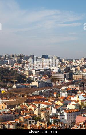 Bairro Alto in Lissabon von der Burg São Jorge aus gesehen Stockfoto