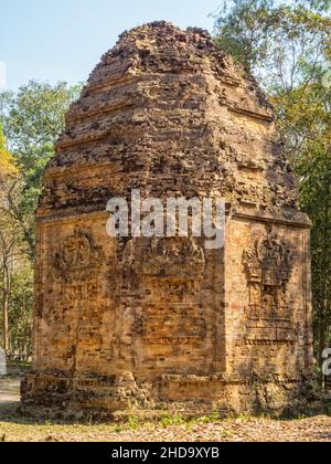 Achteckiger Turm in Prasat Sambor - Sambor Preis Kuk, Kambodscha Stockfoto