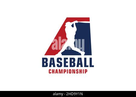 Buchstabe A mit Baseballlogo-Design. Vektor Design Template Elemente für Sport Team oder Corporate. Stock Vektor