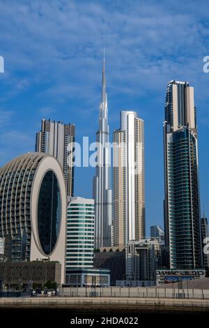 Burj Khalifa mit außergewöhnlichem Beispiel moderner Architektur Business District Dubai 1 Stockfoto