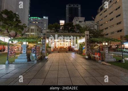 Tsuyunotenjinsha (bekannt als Ohatsutenjin), Kita-Ku, Osaka City, Präfektur Osaka, Japan. Stockfoto