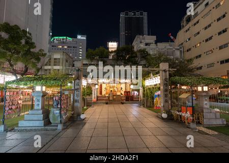 Tsuyunotenjinsha (bekannt als Ohatsutenjin), Kita-Ku, Osaka City, Präfektur Osaka, Japan. Stockfoto