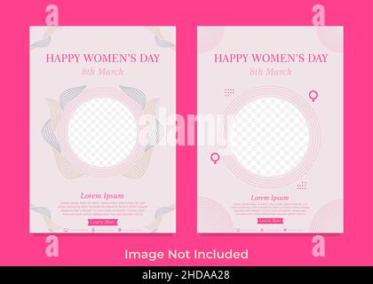 Happy international Women Tag Flyer Vorlage Design Stockfoto