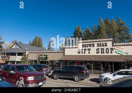 Brown Bear Geschenkeladen direkt am Big Bear Lake, Kalifornien, USA Stockfoto