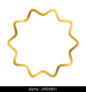 Gold glänzend leuchtende vintage Kreis Rahmen mit Schatten auf weißem Hintergrund. Gold realistische square Grenze. Vector Illustration Stock Vektor