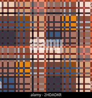 Kontrastierende mehrfarbige Tartan Scottish nahtlose Muster mit diagonalen Linien, Textur für Tartan, Karo, Tischdecken, Kleidung, Bettwäsche, Decken und andere Stock Vektor