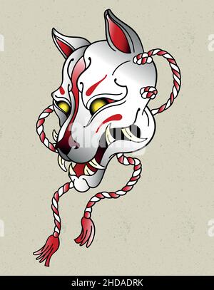 Maske des kitsune japan Stock Vektor