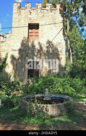 Schloss Can Jaumar in Cabrils in der Region Maresme der Provinz Barcelona, Katalonien, Spanien Stockfoto