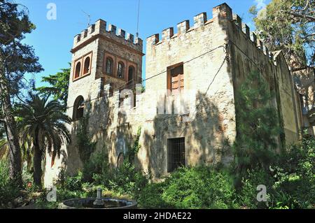 Schloss Can Jaumar in Cabrils in der Region Maresme der Provinz Barcelona, Katalonien, Spanien Stockfoto