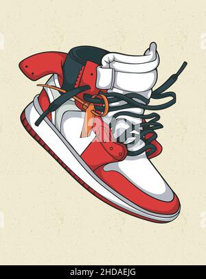 Sneakerschuh auf modische Art und Weise Stock Vektor