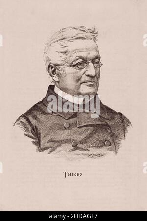 Porträt von Adolphe Thiers. Adolphe Thiers (1797 – 1877) war ein französischer Staatsmann und Historiker. Er war der zweite gewählte Präsident von Frankreich, und Th Stockfoto