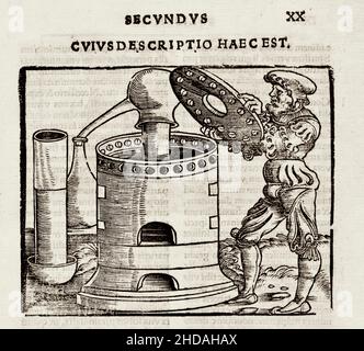 Die Illustrationen aus dem 16th. Jahrhundert aus dem Buch über Alchemy. Von Johann Grüninger, 1531. Stockfoto