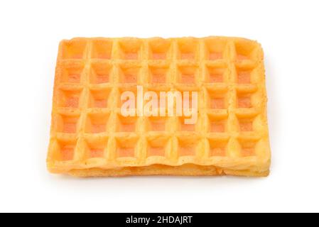 Belgische Waffel isoliert auf weißem Hintergrund. Stockfoto