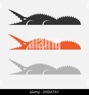 Das Krokodilsymbol ist ein Vektor-Element des Tieres auf einem weißen, isolierten Hintergrund. Stock Vektor