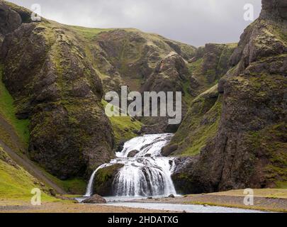 Stjornarfoss Wasserfall im Süden Islands Stockfoto