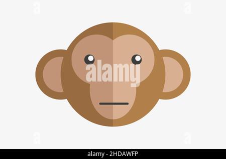 Eine einfache Vektordarstellung des Affengesichts Stock Vektor