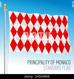 Fürstentum Monaco Standard-Nationalflagge, europäisches Land, Vektordarstellung Stock Vektor