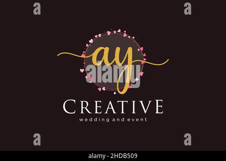 AY feminines Logo. Verwendbar für Logo für Mode, Fotografie, Hochzeit, Schönheit, Business. Flaches Vektor-Logo-Design-Template-Element. Stock Vektor