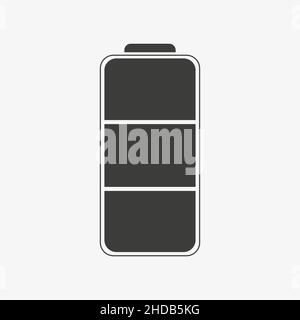 Minimalistisches schwarzes Vektorsymbol des vollen Akkus Stock Vektor