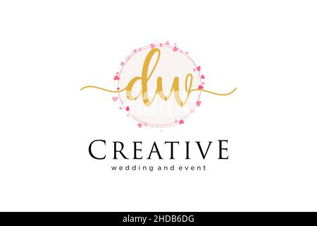 Feminines DW-Logo. Verwendbar für Logo für Mode, Fotografie, Hochzeit, Schönheit, Business. Flaches Vektor-Logo-Design-Template-Element. Stock Vektor