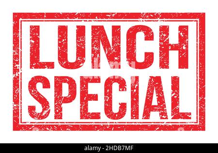 LUNCH-SPECIAL, Worte auf rotem Rechteck-Stempelschild geschrieben Stockfoto