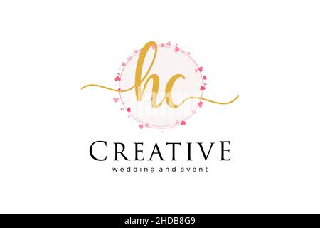 HC-Logo für Frauen. Verwendbar für Logo für Mode, Fotografie, Hochzeit, Schönheit, Business. Flaches Vektor-Logo-Design-Template-Element. Stock Vektor