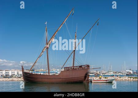 Nachbildung der Karavelle Boa Esperanca, Lagos, Algarve, Portugal, Europa Stockfoto