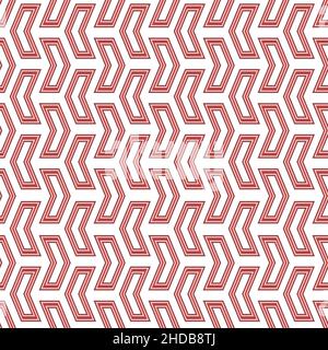 Geometrisches Vektormuster mit roten vertikalen Pfeilen. Geometrisches modernes Ornament. Nahtloser abstrakter Hintergrund Stock Vektor