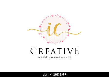 IC feminines Logo. Verwendbar für Logo für Mode, Fotografie, Hochzeit, Schönheit, Business. Flaches Vektor-Logo-Design-Template-Element. Stock Vektor