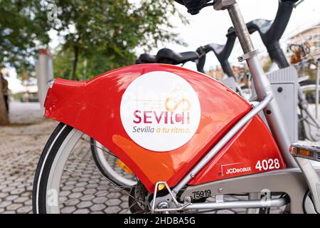 Sevilla Bike Share Bikes Stockfoto