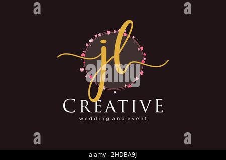 JL feminines Logo. Verwendbar für Logo für Mode, Fotografie, Hochzeit, Schönheit, Business. Flaches Vektor-Logo-Design-Template-Element. Stock Vektor