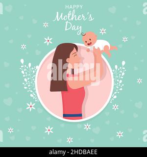 Muttertag-Design. Grußposter zum Happy Mother's Day. Stock Vektor