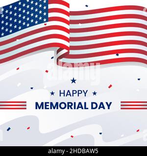 Memorial Day USA. Denken Sie daran und ehren Sie. Bundesfeiertag in den Vereinigten Staaten. Stock Vektor