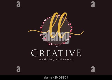 LL feminines Logo. Verwendbar für Logo für Mode, Fotografie, Hochzeit, Schönheit, Business. Flaches Vektor-Logo-Design-Template-Element. Stock Vektor