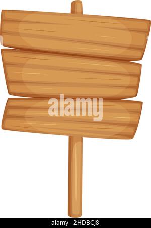 Holzbretter auf Stange. Blanke Tafel mit Holzstruktur Stock Vektor