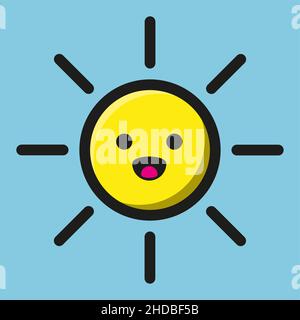 Eine niedliche Vektordarstellung der gelben Sonne Stock Vektor