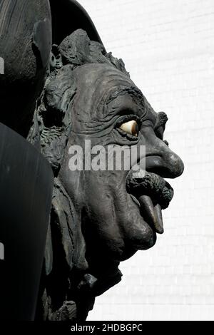 Ulm, Deutschland: Albert-Einstein-Denkmal. Ulm ist die Geburtsstätte des berühmten Physikers. Stockfoto