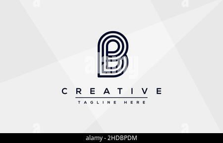 Modernes, abstraktes B-Logo-Design. Minimales B-anfängliches Symbol. Anfänglicher BB-Vektor Stock Vektor