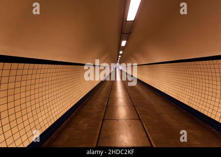 Sint-Annatunnel, St. Anna Tunnel, Fußgängertunnel unter der Schelde, Antwerpen, Flandern, Belgien, Europa Stockfoto